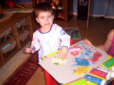 peinture avec mamman.